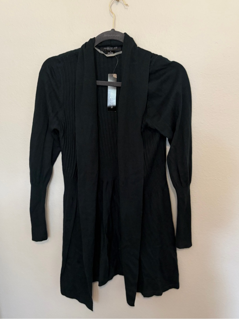 August Silk Open Front Cardigan Size Medium NWT